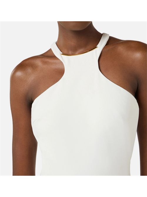 ABITO CON DETTAGLIO GIOIELLO ELISABETTA FRANCHI | AB91761E2360 avorio